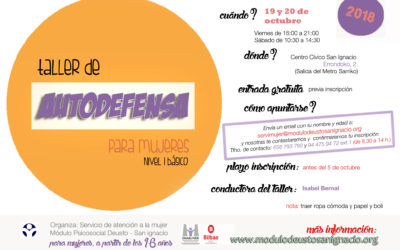 Taller de autodefensa feminista, 19 y 20 de octubre 2018