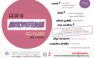 Nuevo taller autodefensa feminista avanzado